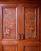 Armoire with Elk scene detail