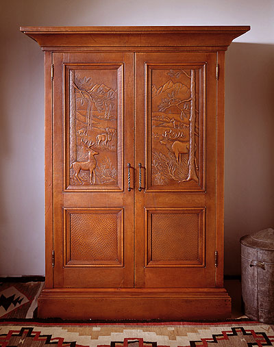Armoire with Elk and Mountain scene