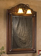 Leather Oak Leaf Mirror