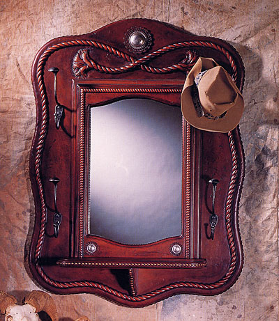Leather Mirror with Rope Detail