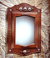 Leather Mirror with Silver Conchas